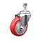 Service Caster 4'' Red Polyurethane Creeper Swivel 1/2'' Threaded Stem Caster CREE-SCC-TS20S414-PPUB-RED-121315 - alternate 1